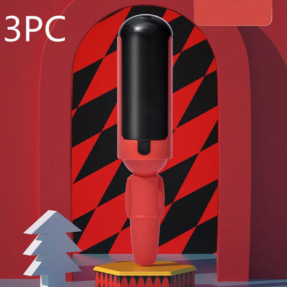 Reusable pet hair remover roller with nylon brush and non-slip BPA-free plastic handle in red and black colours.