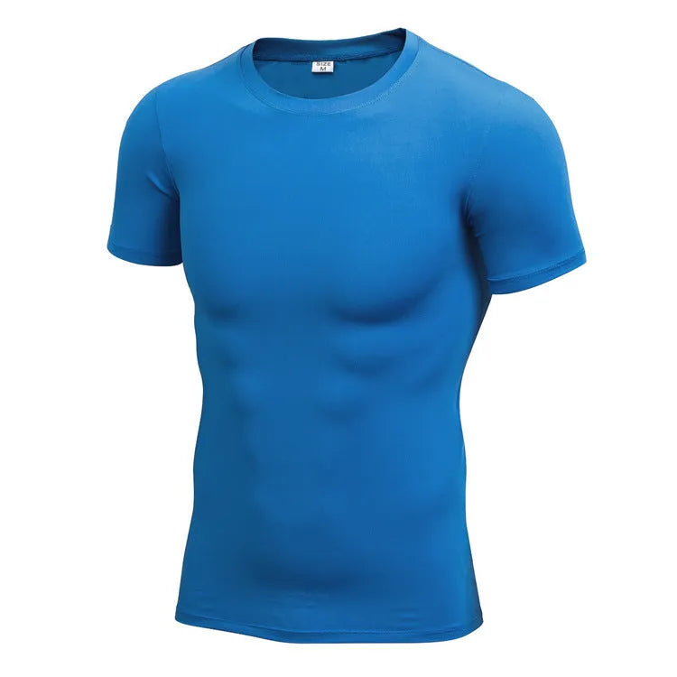 Men's solid colour short sleeve shirt in quick-drying polyester available in multiple sizes