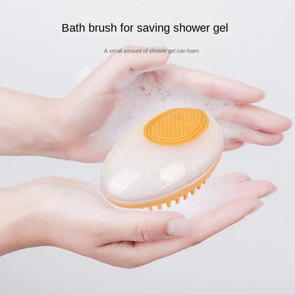 Premium 2-in-1 Pet Grooming Brush with Soft Silicone Bristles for Efficient Bathing and Detangling