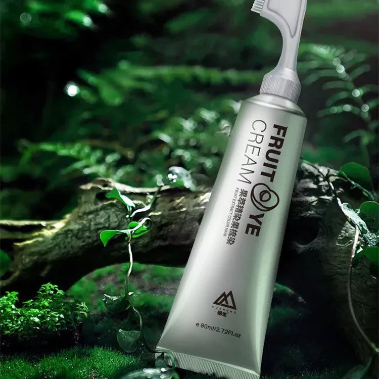 Lifelike Fruit Color Cream hair dye in black, black brown, and chestnut brown shades