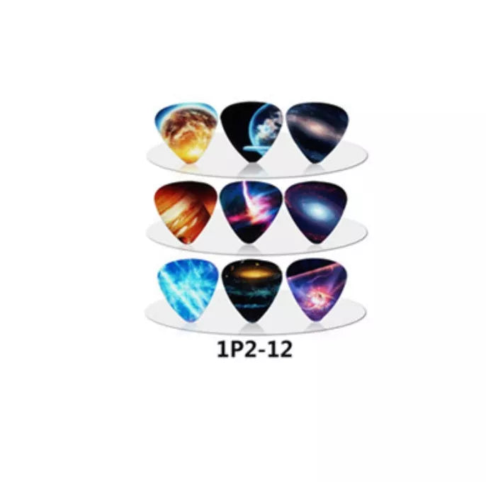 Vibrant 1.0mm PVC guitar picks in 1S2-12 color, pack of 10