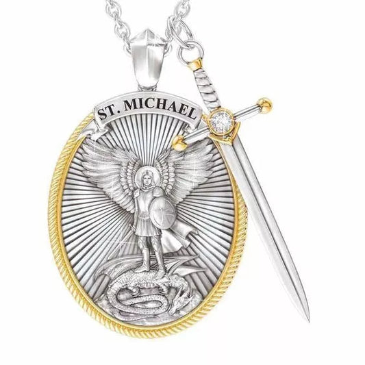 Western Mythology Faith Necklace with angel design and round bead chain