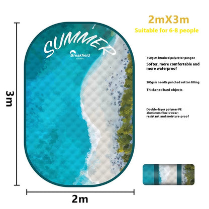 Waterproof ultrasonic thickening picnic mat in seasonal colour with moisture-proof backing for 4-8 people outdoor use
