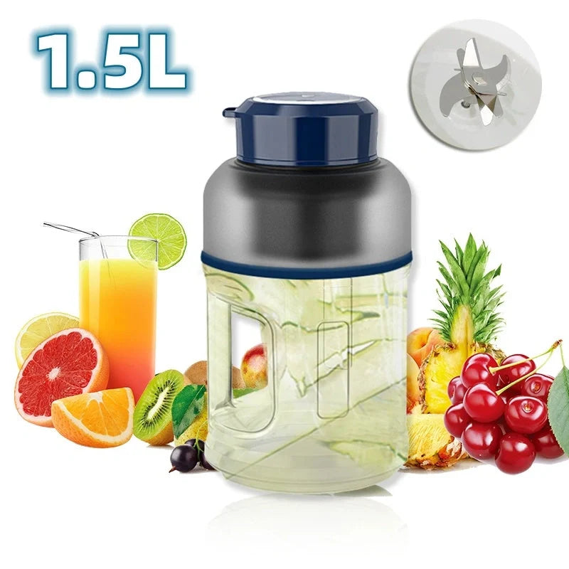 1500ml portable blender cup in various colors with 20000 RPM motor for smoothies
