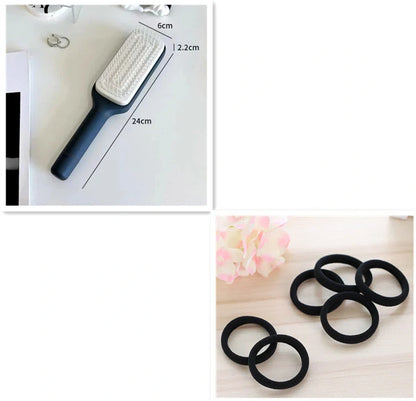 4-in-1 self-cleaning hair brush with anti-static massage comb in Roland purple and Moon rock ash colors