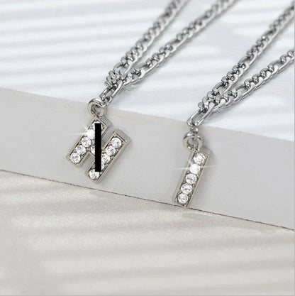 Personalized Stainless Steel Letter Anklet with Sparkling Zircon Accents