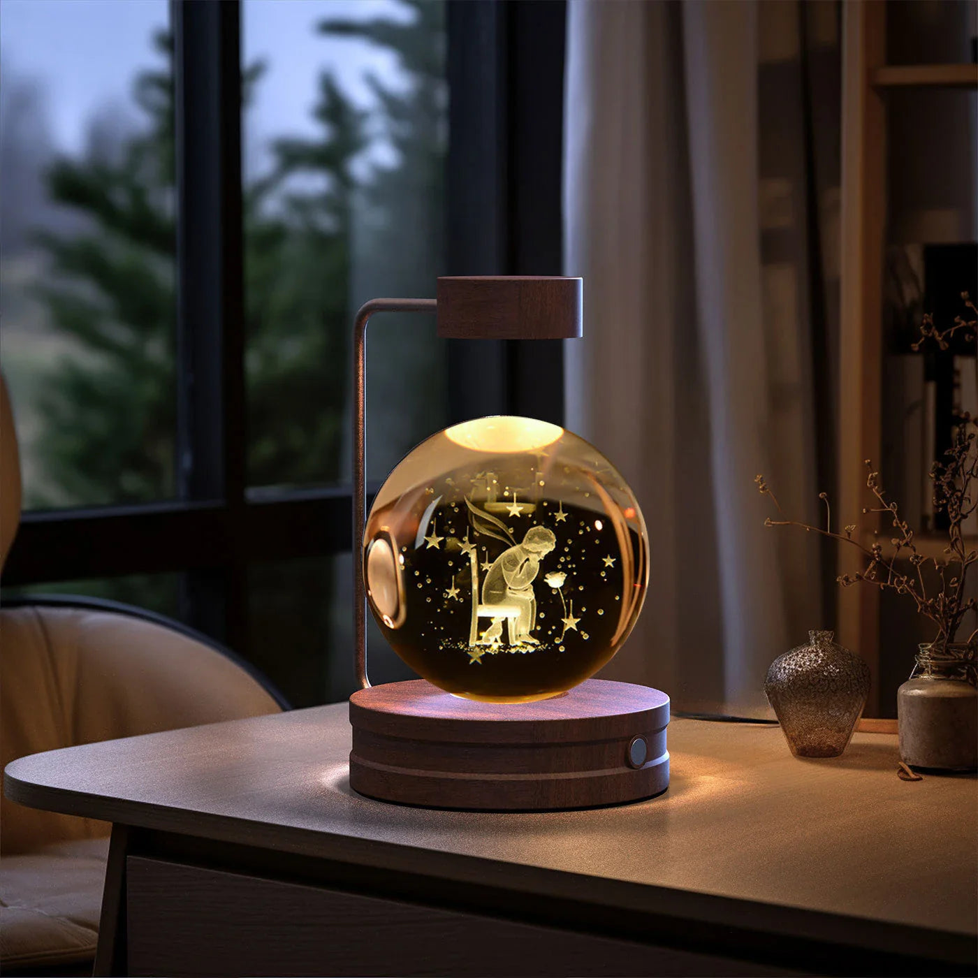 Captivating Crystal Ball Dinosaur Nightlight with Warm, Soothing Glow