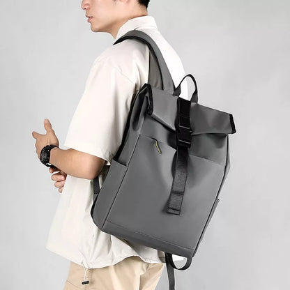 Waterproof Oxford cloth backpack for laptops and travel in gray, dark gray, and black