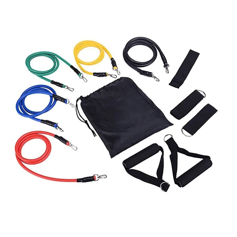 Multi-functional door sports pulling rope set with ABS plastic components and two hook sizes