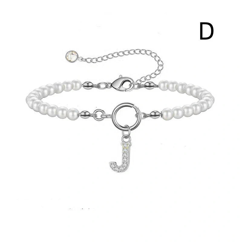 2024 fashion initial pearl bracelet for women with toggle clasp