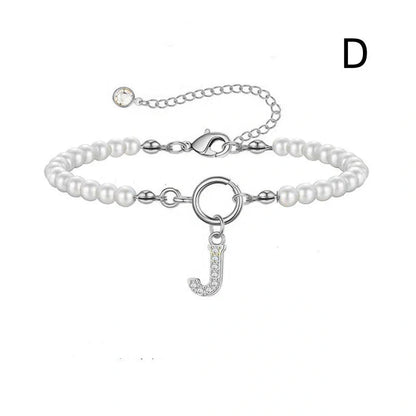 2024 fashion initial pearl bracelet for women with toggle clasp