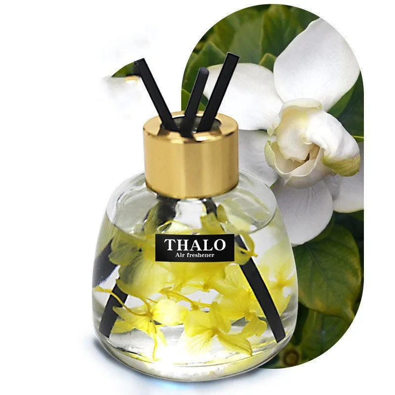 Glass car perfume ornament bottle with loose incense in six scent options for vehicle decoration