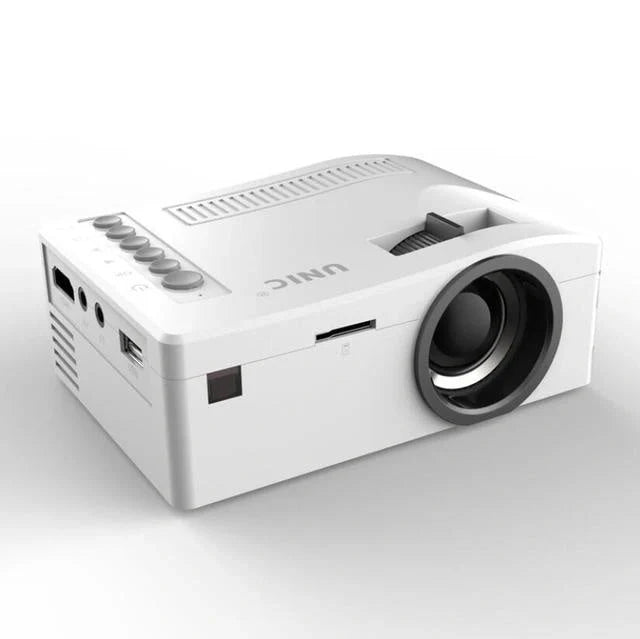 Compact portable LED projector with multimedia support and 48 lumens brightness