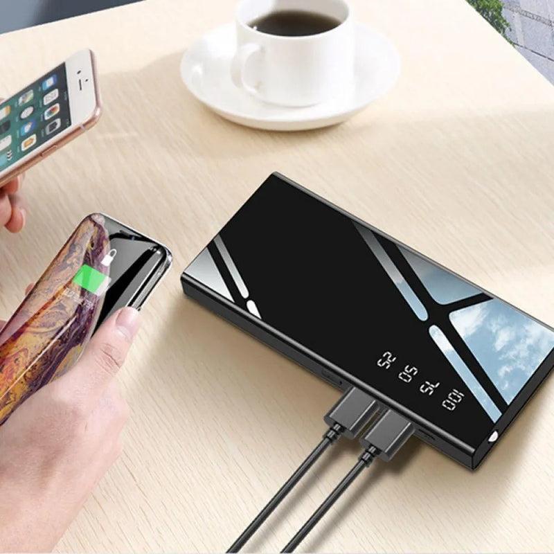 Power Bank 20000mAh External Battery Pack with LCD Display and Quick Charge Technology: Portable Charging Solution with Dual USB Outputs for Multiple Devices