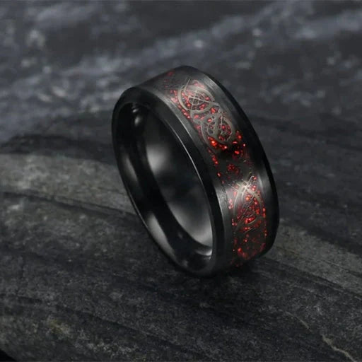 Vintage Titanium Steel Basilisk Scale Wedding Ring with unique design for weddings or fashion statements