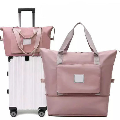 Versatile foldable travel bag with large 36-55L capacity, multiple interior pockets, and water-resistant Oxford cloth construction