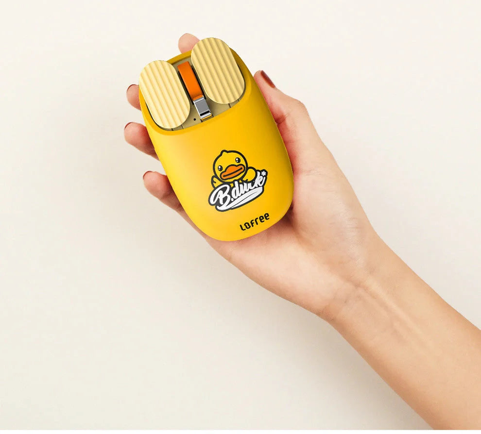 Little Yellow Duck Bluetooth Mouse Keyboard set in bright yellow with compact design