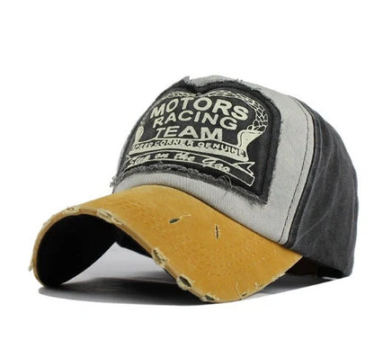 Multicolor cotton baseball hip hop cap with adjustable snapback and 7cm visor