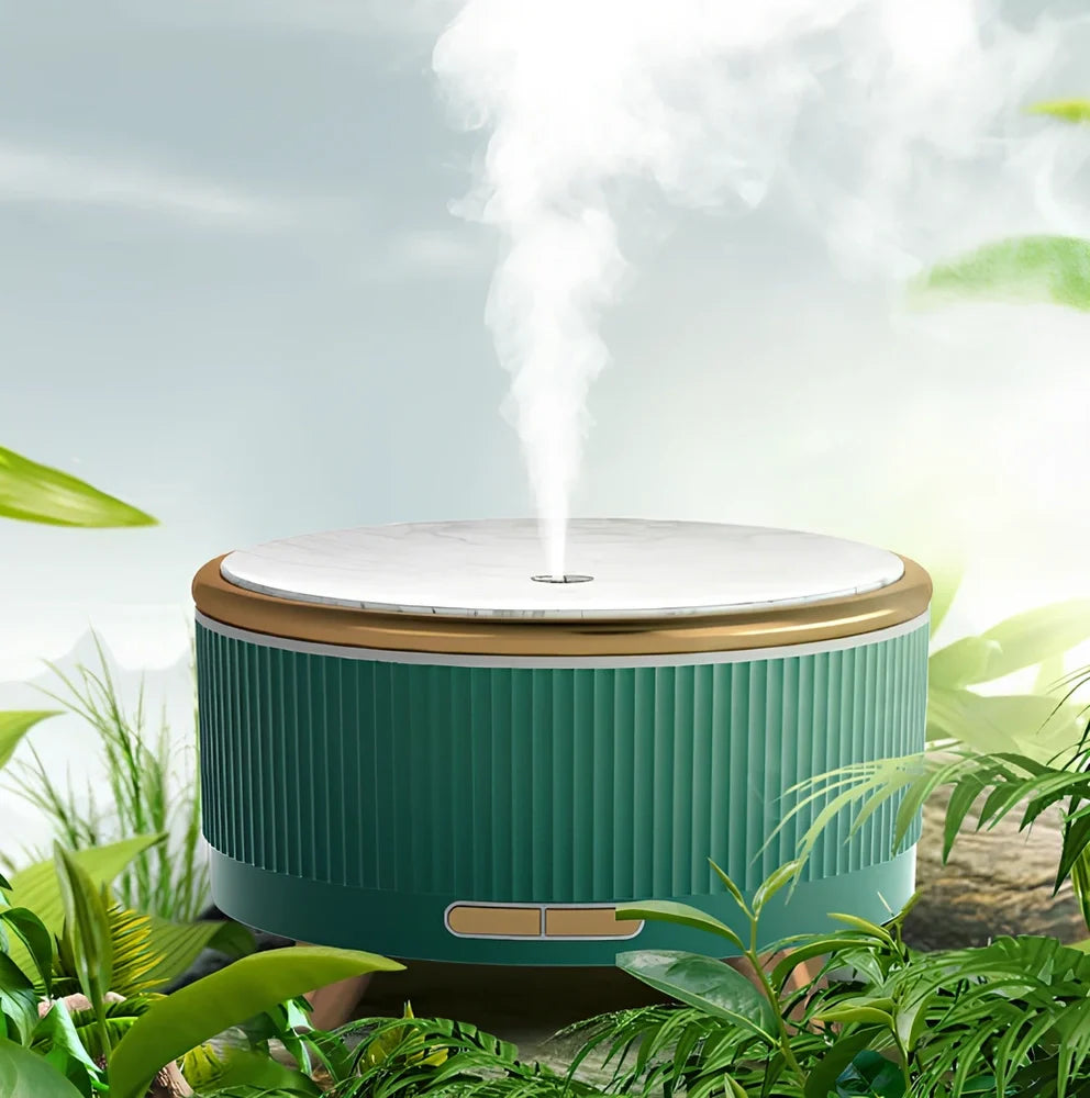 Cylindrical black USB bedroom humidifier with 500ml tank and timer for 10-20 sqm coverage