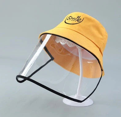 Kids Anti-spitting Protective Hat with transparent PVC shield for clear visibility and protection
