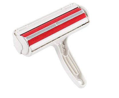 ABS pet hair remover tool in red and blue for efficient cleaning of furniture and carpets