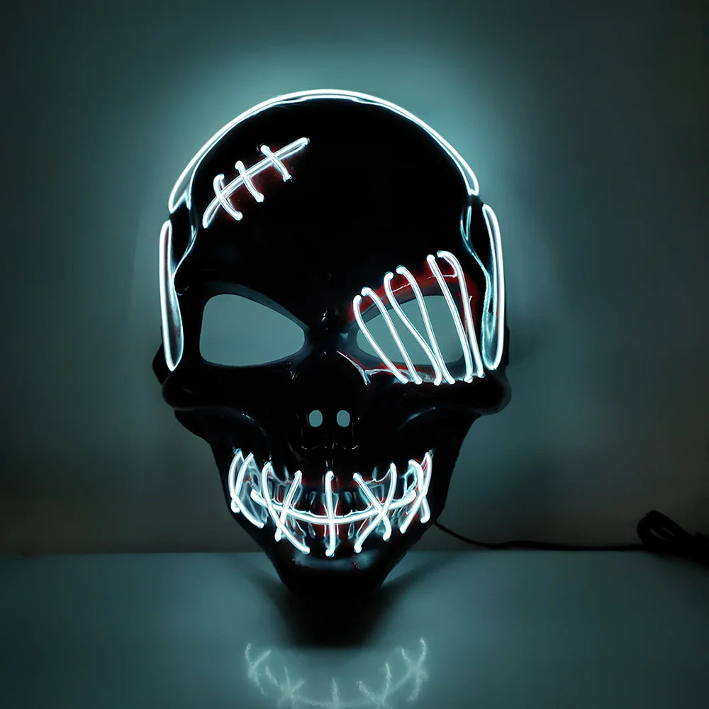 Scar one-eyed pirate LED Halloween mask with bloody details and cold light illumination