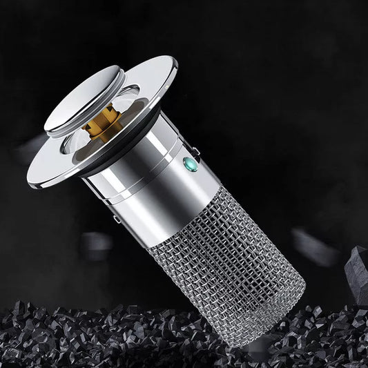 Push-type wash basin drainer with anti-blocking stainless steel filter