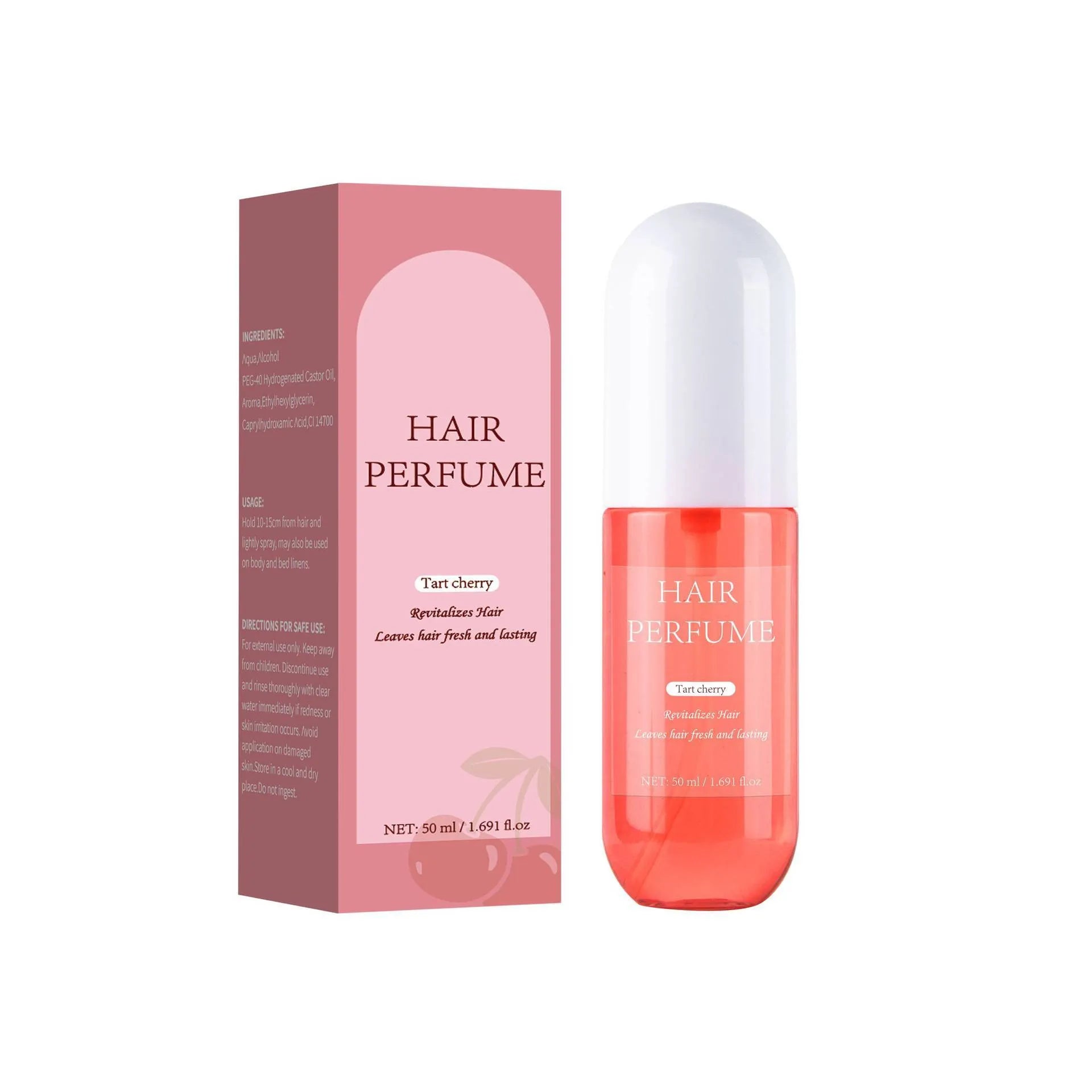 50ml bottle of Sour Cherry Hair Care Perfume fragrance mist.