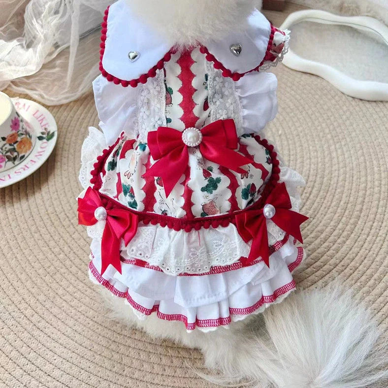 Rabbit skirt design dog clothing in princess style with chest measurements 30-50 cm for dogs 0.50-6.50 kg
