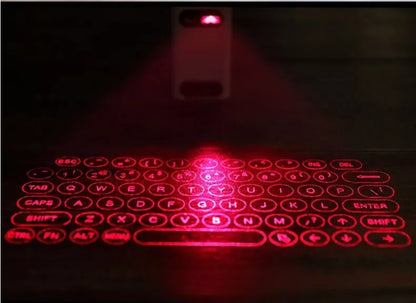 LEING FST Virtual Laser Keyboard projecting QWERTY layout on table