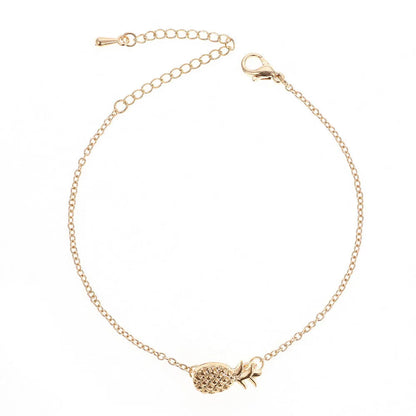 Adjustable alloy pineapple bracelet in B178 Gold or Silver finish with 18-22cm length