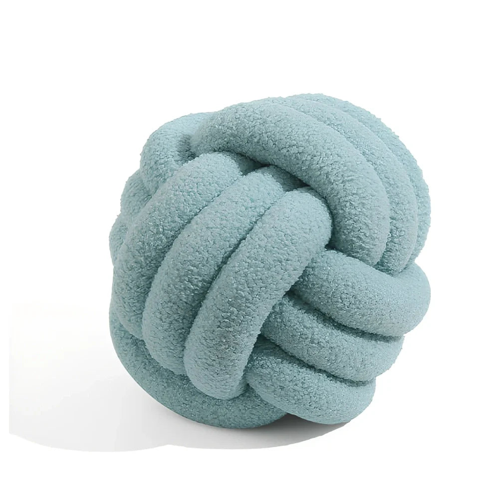 Spherical lamb wool cushion with hand-knotted surface in Nordic design, 27-30cm diameter