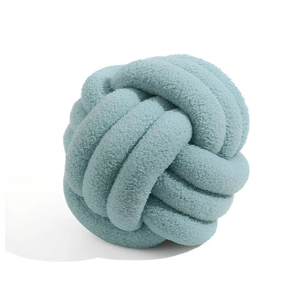 Spherical lamb wool cushion with hand-knotted surface in Nordic design, 27-30cm diameter