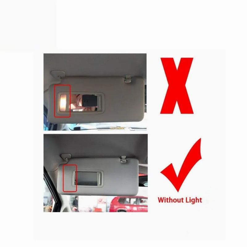 Sun visor with cosmetic mirror for Nissan Lida 2005-2012 vehicle models, beige left and right side visors measuring 43x23x8 cm with integrated illuminated mirror for driver and passenger side replacement