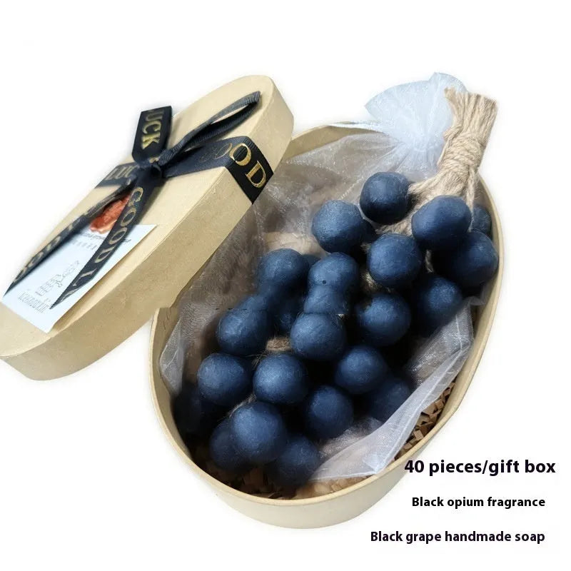 Handmade grape soap bar 120g with black green purple grape or litchi fragrance options