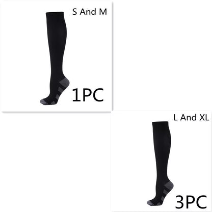 Athletic compression socks with three-bar design for men and women