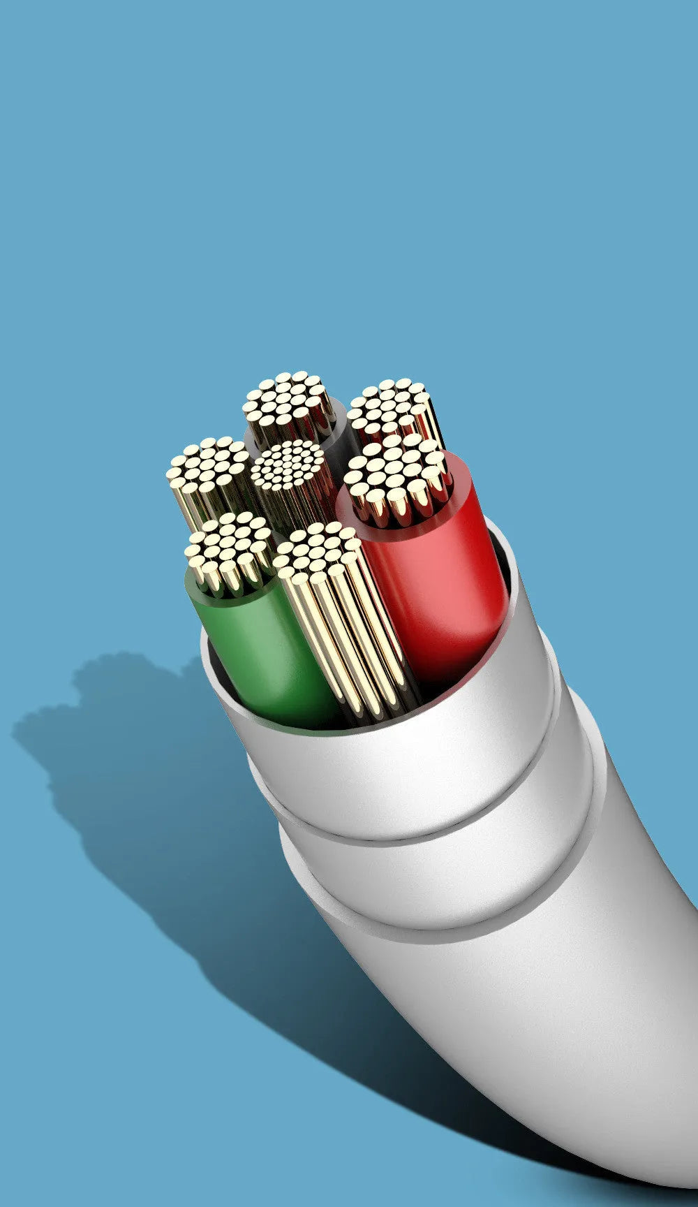PDPVC mobile phone charging cable with multiple USB connectors and 1.2m length