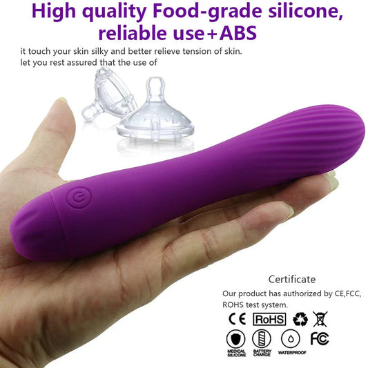 Pink USB-rechargeable silicone personal device with matching box packaging