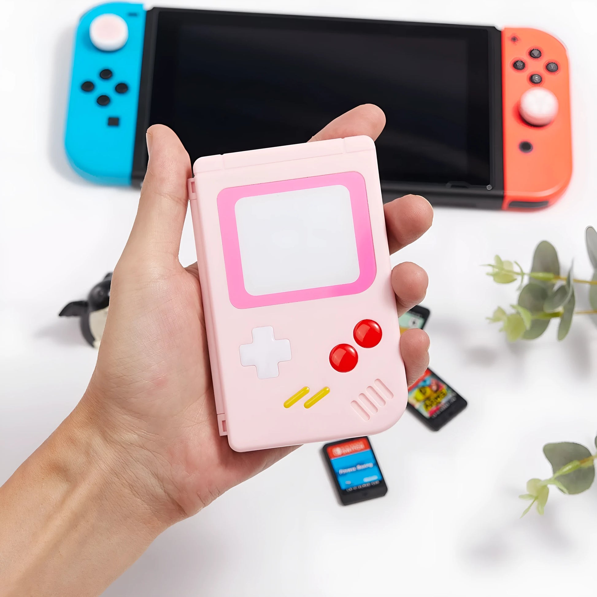 Compact blue Nintendo Switch game card storage box showing 12 individual slots for game cartridges
