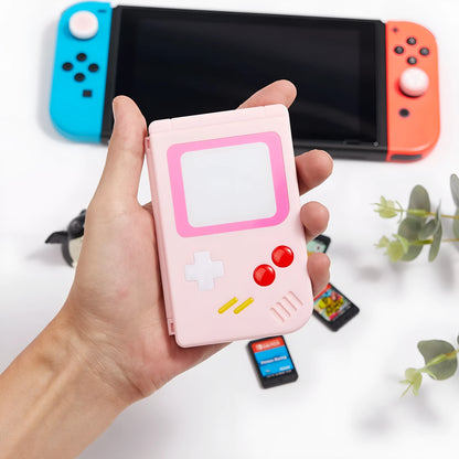 Compact blue Nintendo Switch game card storage box showing 12 individual slots for game cartridges