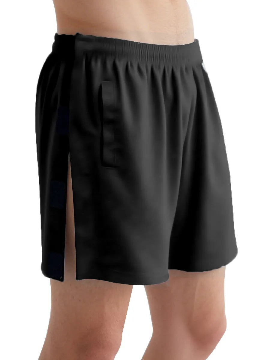 Men's fracture underwear shorts with Velcro waist and leg fastening, polyester, available in four colours and sizes S to 2XL.