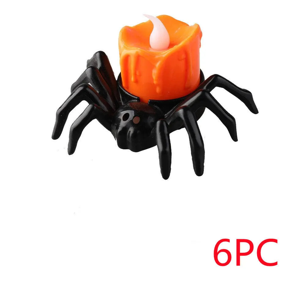 Halloween spider candlestick ornament with plastic construction for party atmosphere decoration