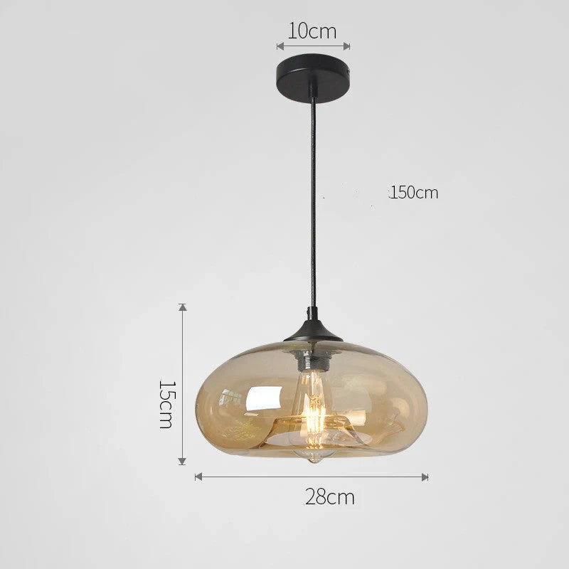 Nordic Modern Loft Pendant Lamp with adjustable height and glass body in various colors