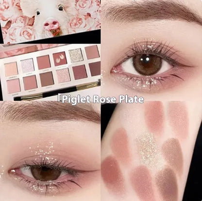 Explorer Twelve-colour Animal Eye Shadow Plate showing 12 pressed powder shades in a compact