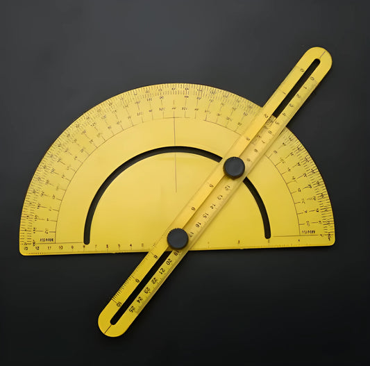 180 degree angle measurement tool with ABS plastic construction and 30cm scale for carpentry and tiling applications