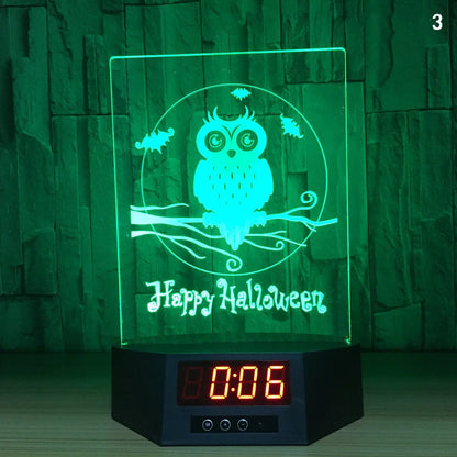 Blue dolphin-shaped table lamp with glowing 3D design and remote control on wooden surface