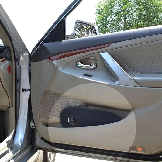 Adjustable car window sunshade with suction cups on side window, blocking sunlight