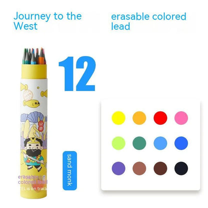 Zhenglin sports colour pencils for children showing paper barrel construction with multiple colour leads