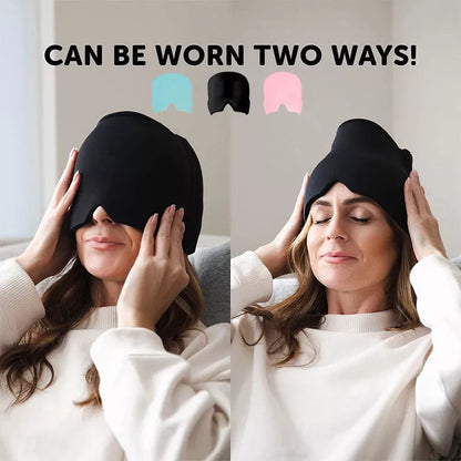 Cold Compress Hood for migraine and stress relief with soft gel design