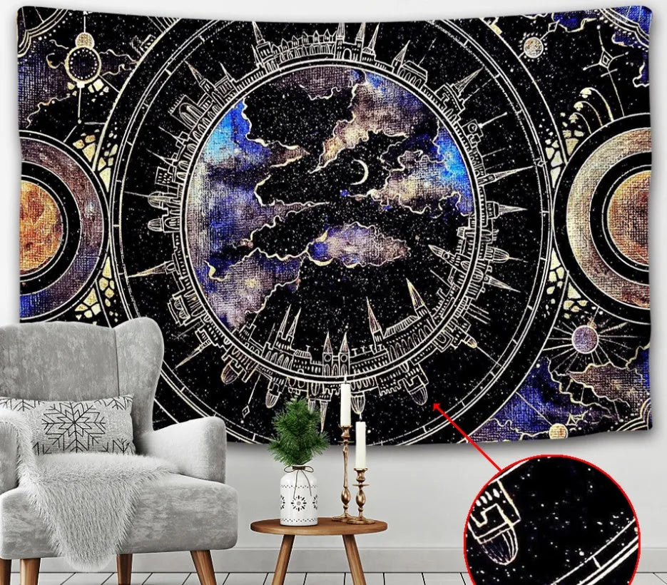 Nordic-style polyester background cloth for tapestry and wall decor, shown in a neutral colour.